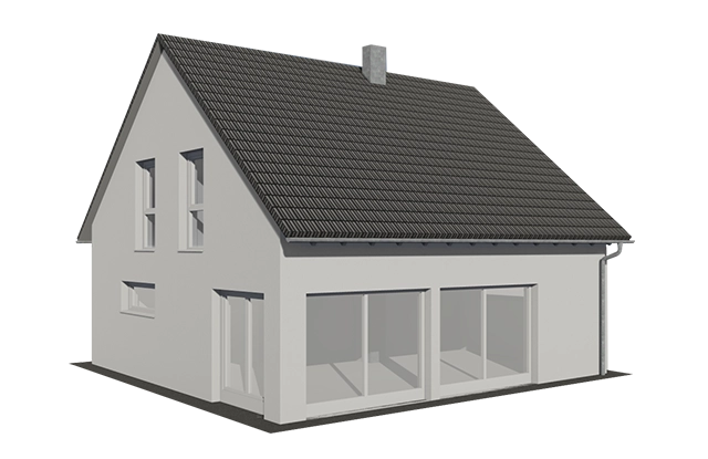 Einfamilienhaus mit Satteldach.