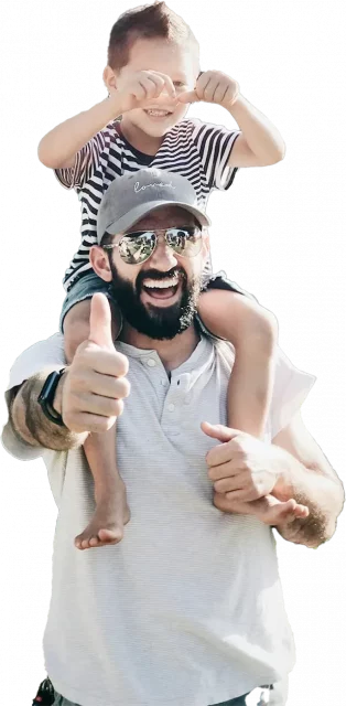 Personen, eine gibt Daumen hoch.