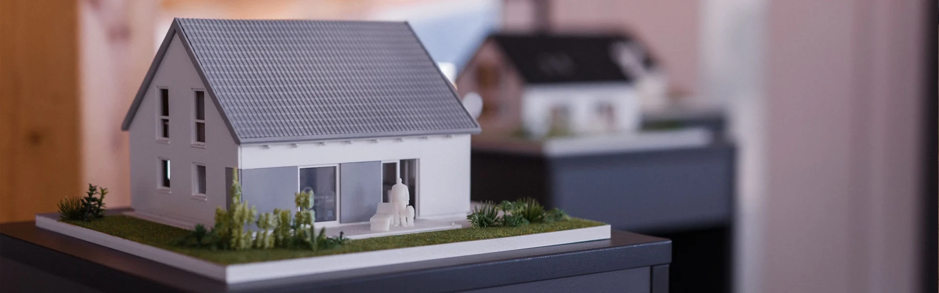 Modell eines Einfamilienhauses.