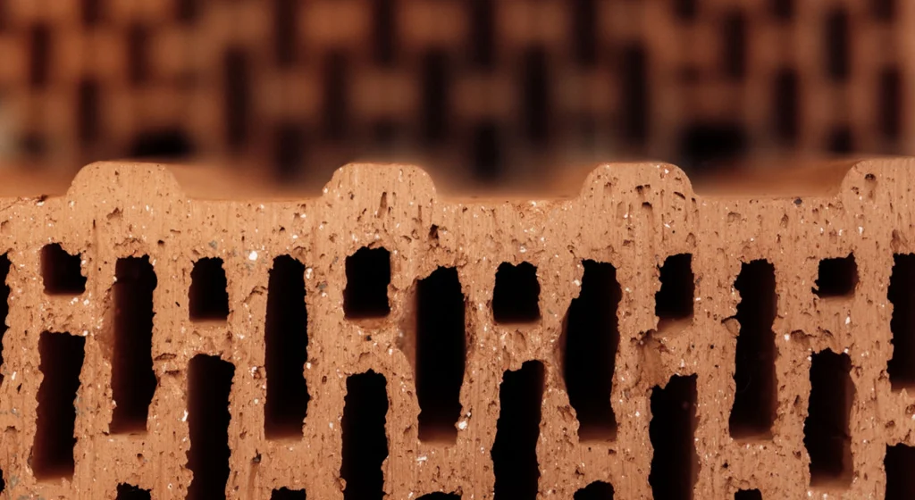 Nahaufnahme eines Ziegelsteins.