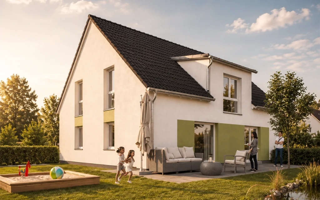Der Zwerchgiebel erweitert nicht nur den Wohnraum im Dachgeschoss, sondern setzt zugleich einen markanten architektonischen Akzent an der Fassade.