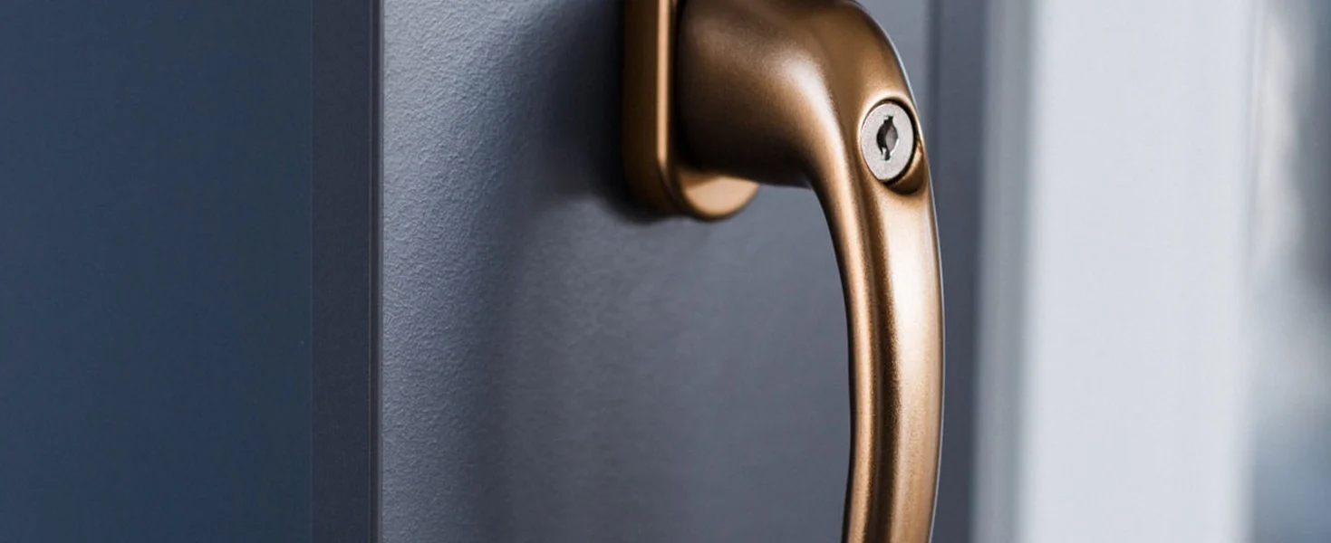 Türgriff aus Metall mit Schloss.