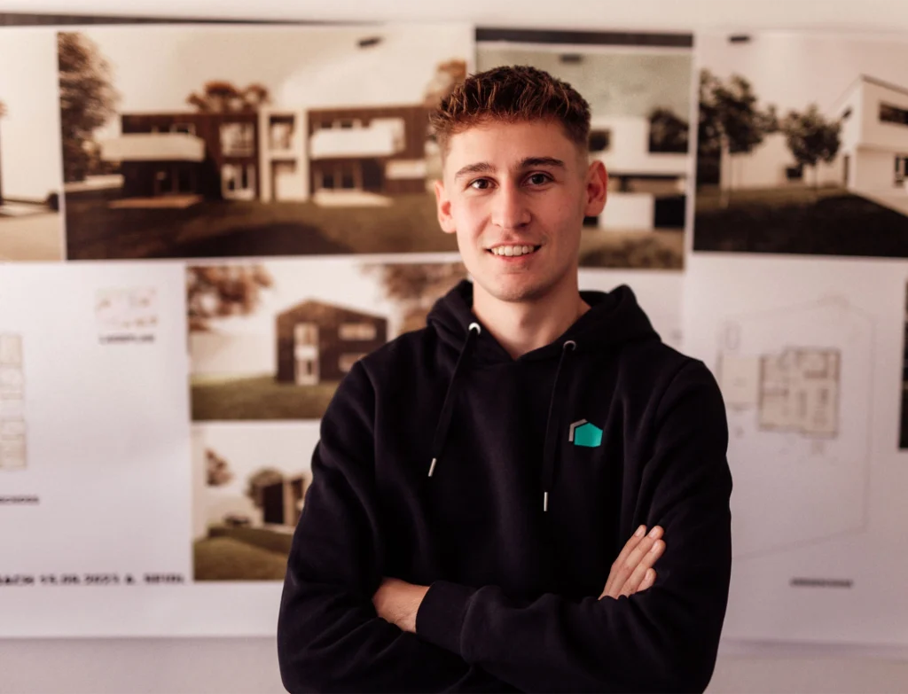 Manuel vor Architektur-Entwürfen.