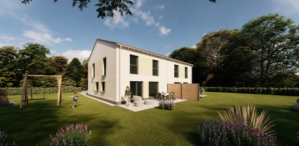 Simply Doppelhaus Obergeschoss L mit zwei Vollgeschossen und großzügigem Garten.